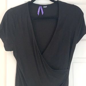 Seraphine Black Mock Wrap Maternity top
